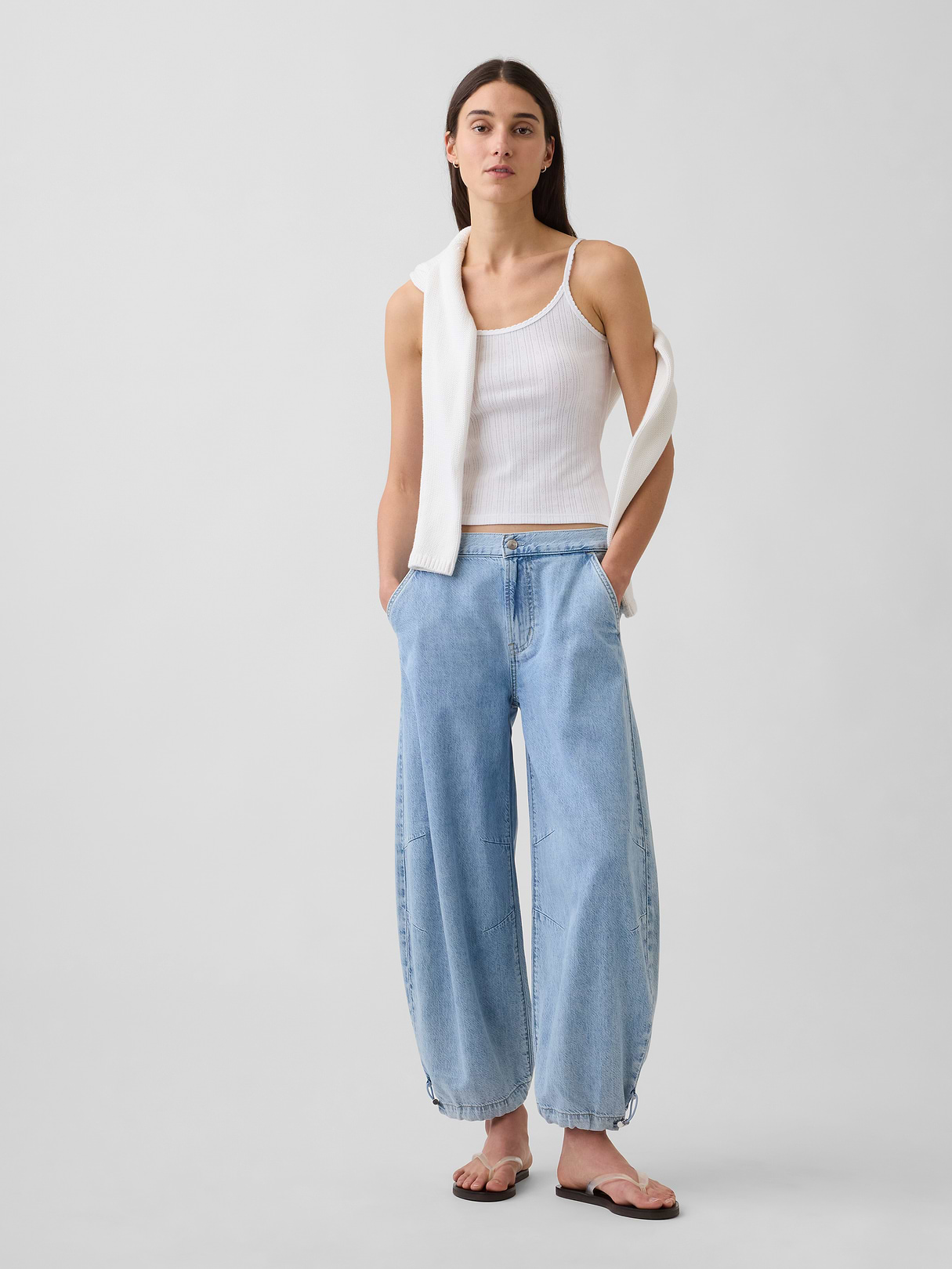 Mid Rise UltraSoft Horseshoe Jeans - Marble wash by Gap