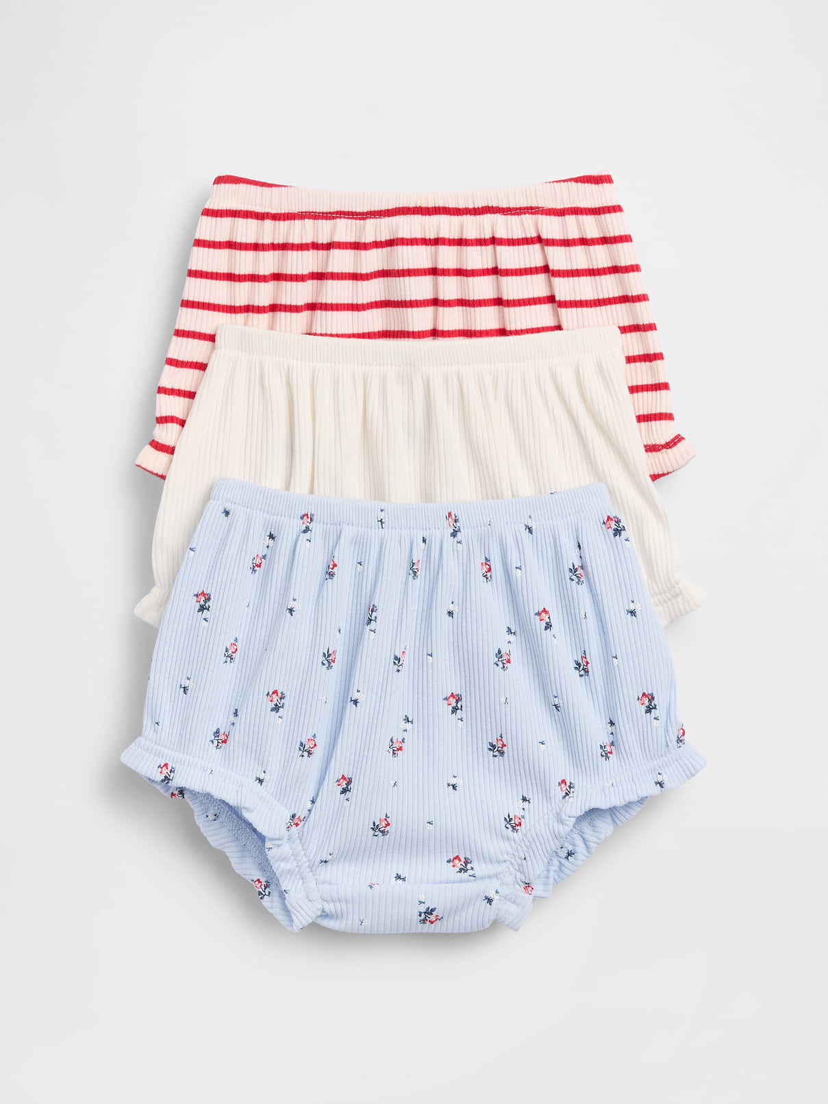 Baby First Favorites TinyRib Ruffle Bloomers (3-Pack)