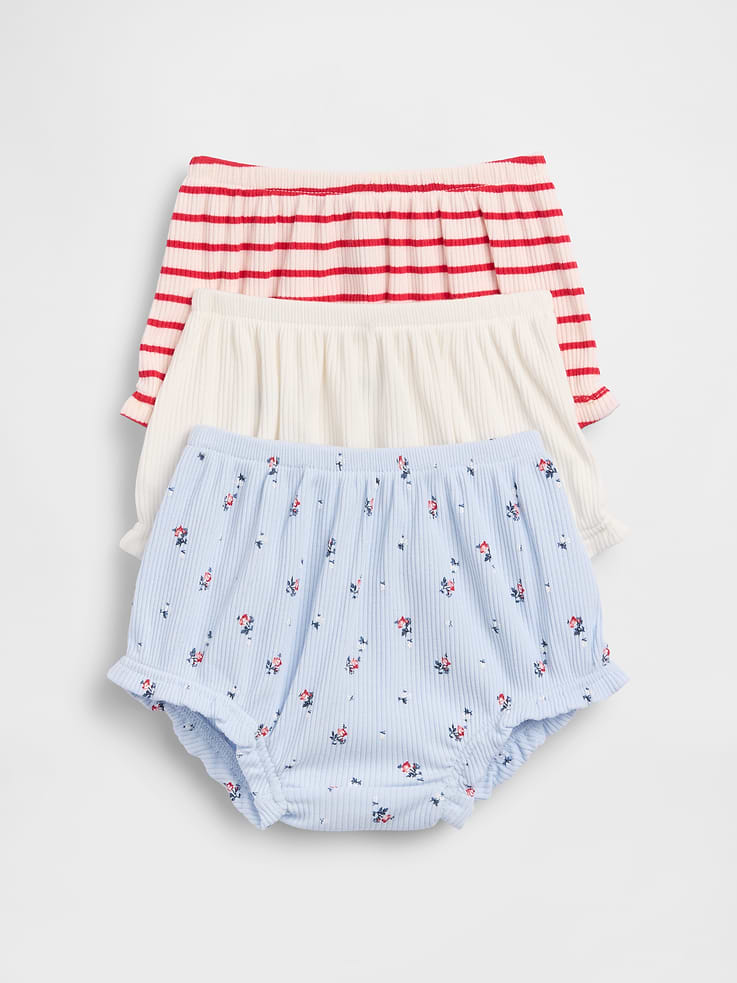 Image number 1 showing, Baby First Favorites TinyRib Ruffle Bloomers (3-Pack)