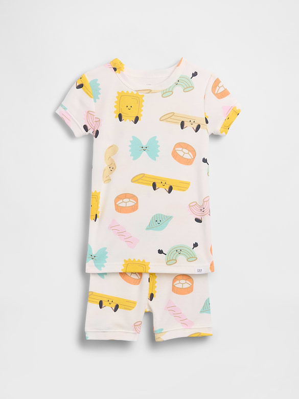 Baby & Toddler Organic Brushed Cotton Pasta PJ Short Set