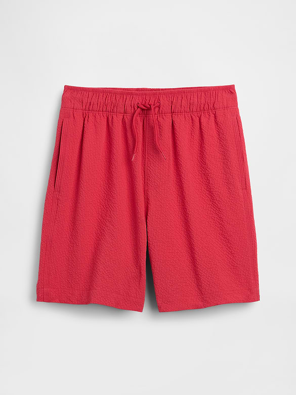 Kids 5" Seersucker Swim Trunks