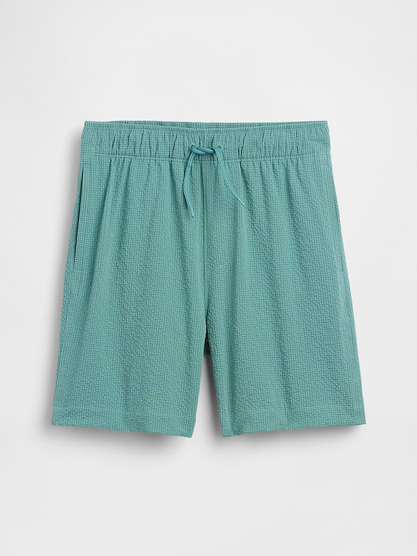 Kids 5" Seersucker Swim Trunks