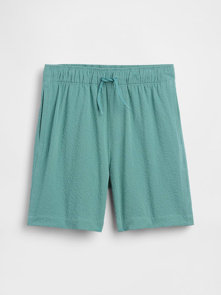 Image number 1 showing, Kids 5" Seersucker Swim Trunks