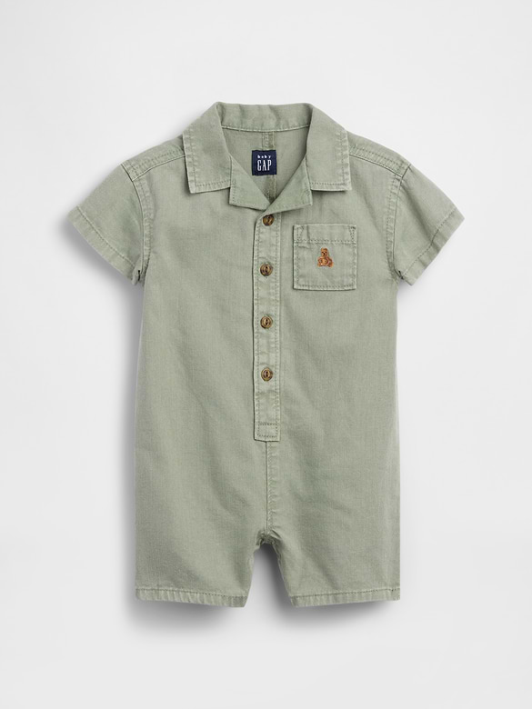 Baby Denim Pocket Shorty One-Piece