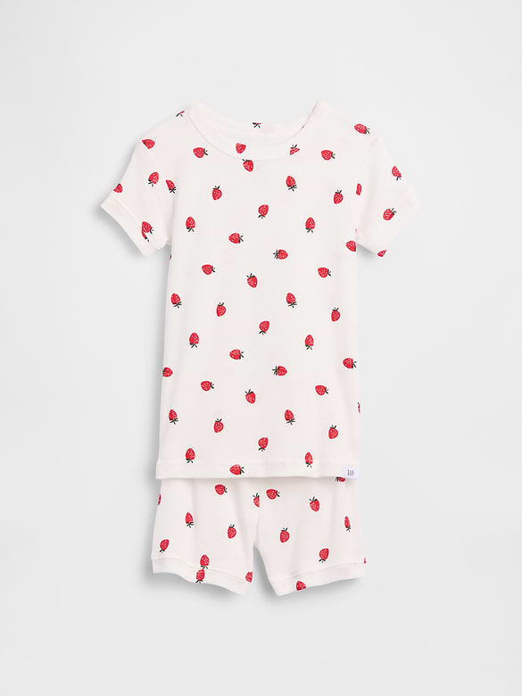 Baby & Toddler Organic Brushed Cotton Strawberry PJ Short Set