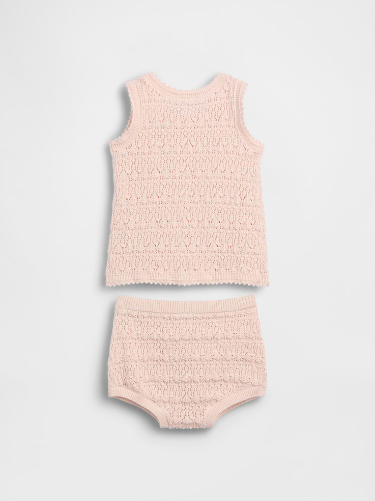 Image number 2 showing, Baby Crochet Tank Outfit Set