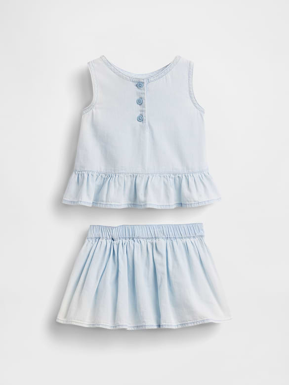 Baby Denim Bow Outfit Set