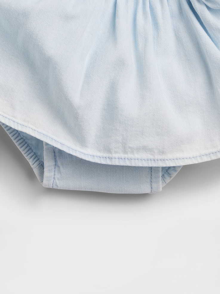 Image number 3 showing, Baby Denim Bow Outfit Set