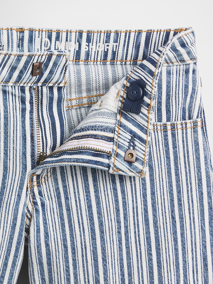 Image number 5 showing, Kids Denim Stripe Midi Shorts