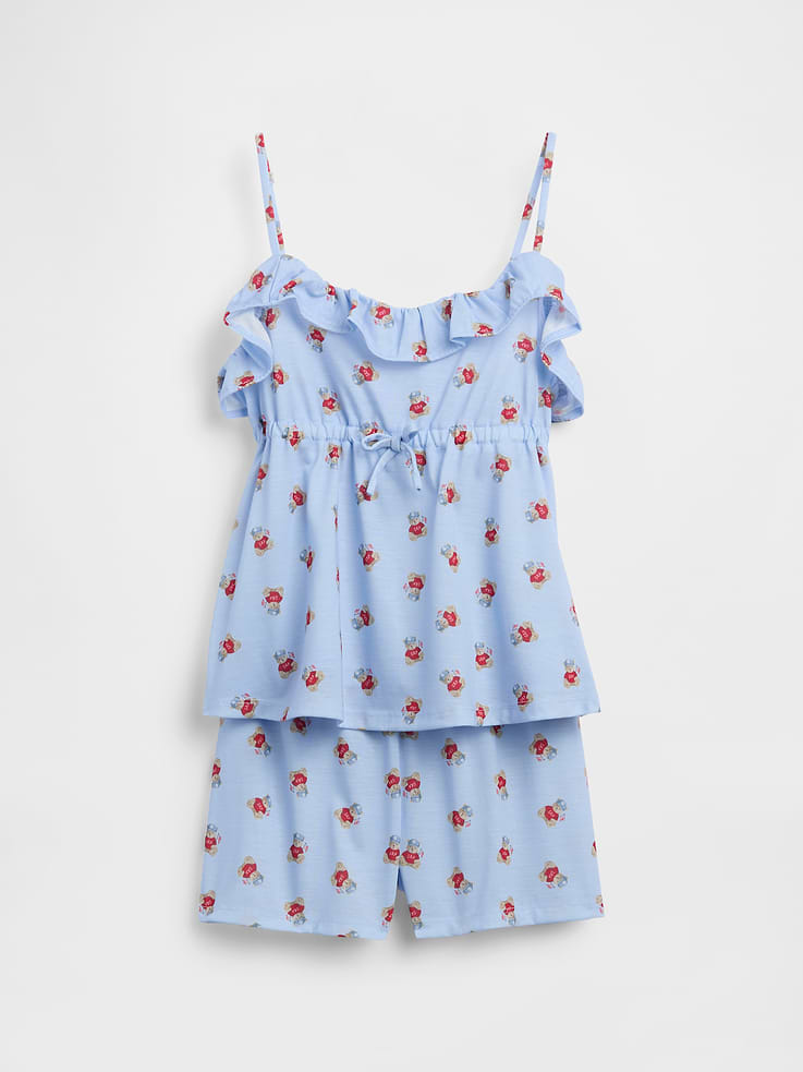 Image number 2 showing, Kids Recycled PJ Ruffle Cami Short Set