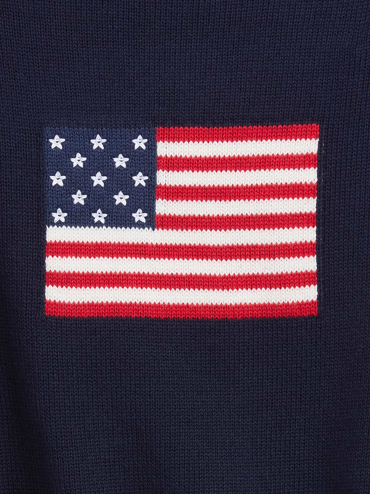 Image number 5 showing, Kids100% Cotton Crochet Oversized Americana Sweater
