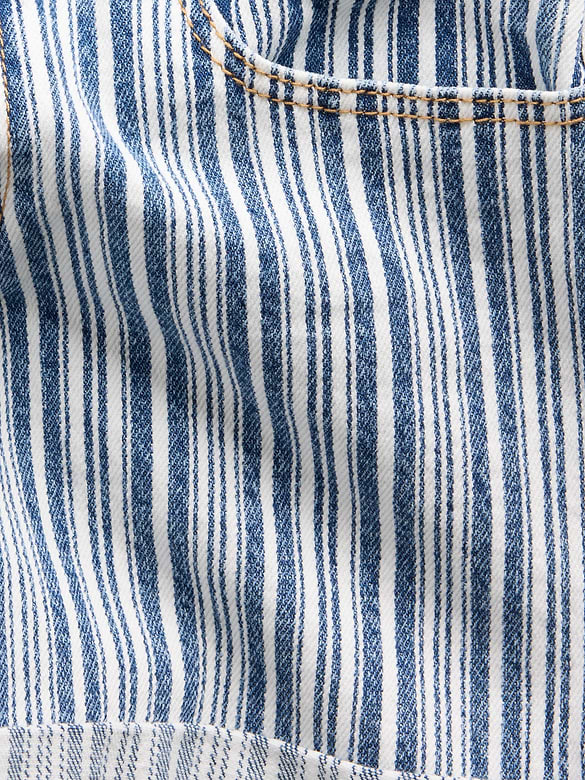 Kids Denim Stripe Midi Shorts