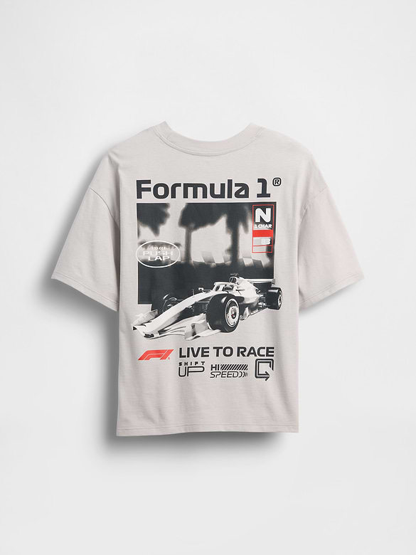 Kids Formula 1 Oversized Graphic T-Shirt
