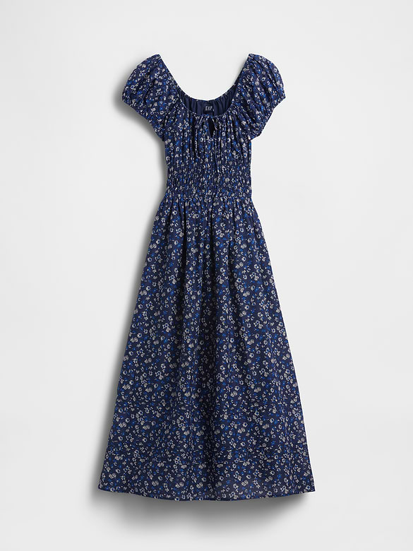 Voile Smocked-Waist Maxi Dress
