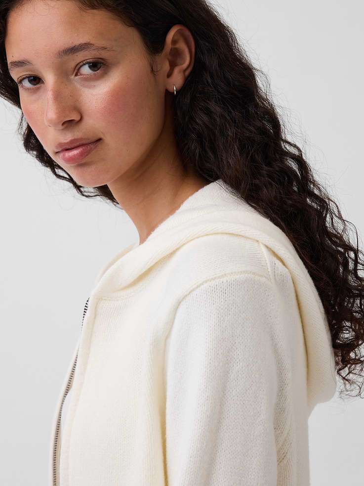 Image number 4 showing, CashSoft Sweater Crop Zip Hoodie