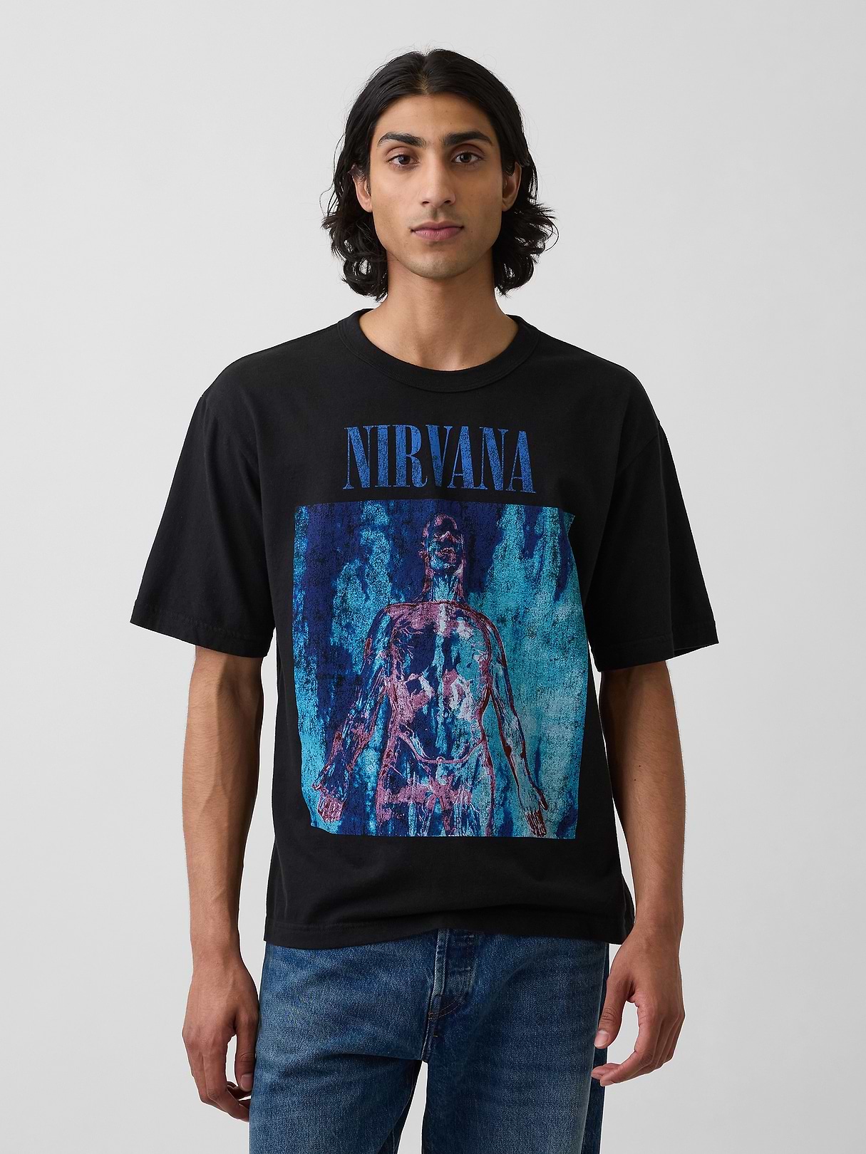 Nirvana Heavyweight Crop Graphic T-Shirt | Gap