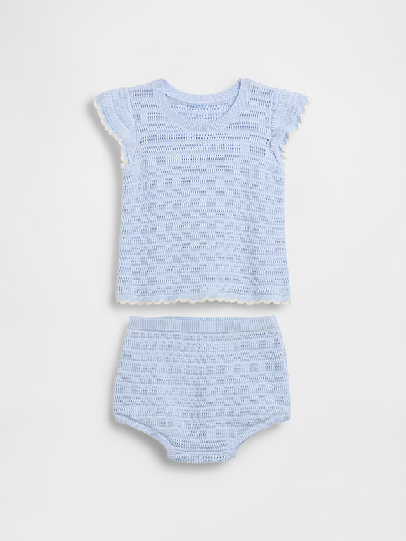 Baby Crochet Stripe Outfit Set