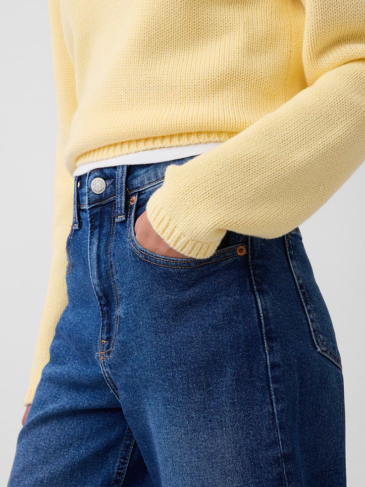 Image number 5 showing, High Rise Stride Wide-Leg Ankle Jeans