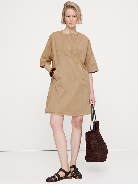 Cotton-Twill Pocket Mini Dress