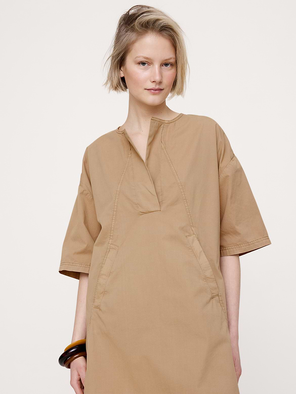 Cotton-Twill Pocket Mini Dress