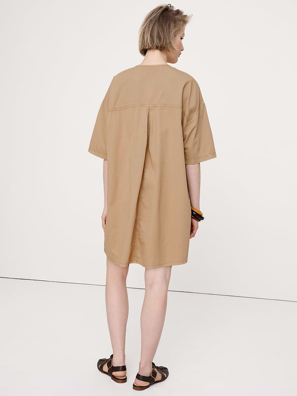 Cotton-Twill Pocket Mini Dress