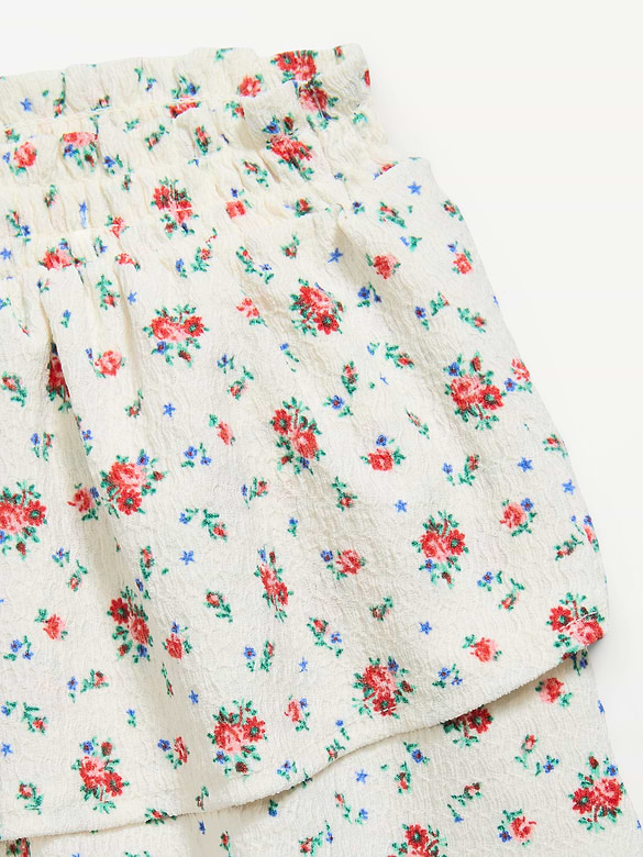 Printed Crinkled Tiered Skirt for Toddler Girls