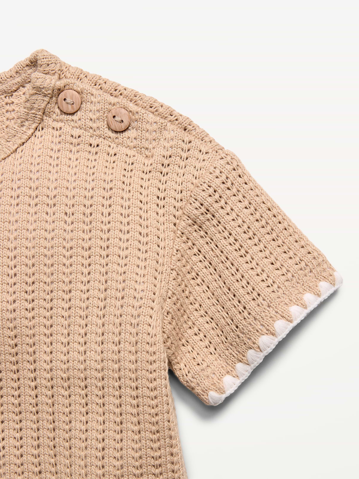 Image number 5 showing, Short-Sleeve Crochet-Knit Top and Shorts Set for Baby