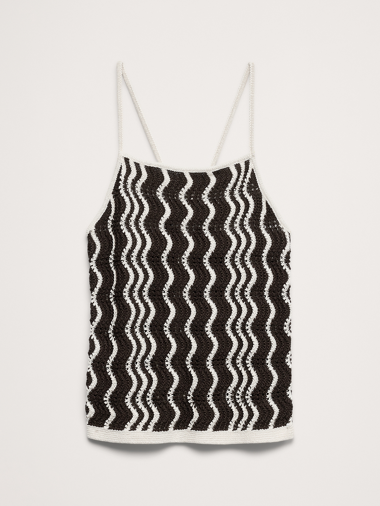 Cotton Scallop Stripe Tie-Back Tank | Banana Republic