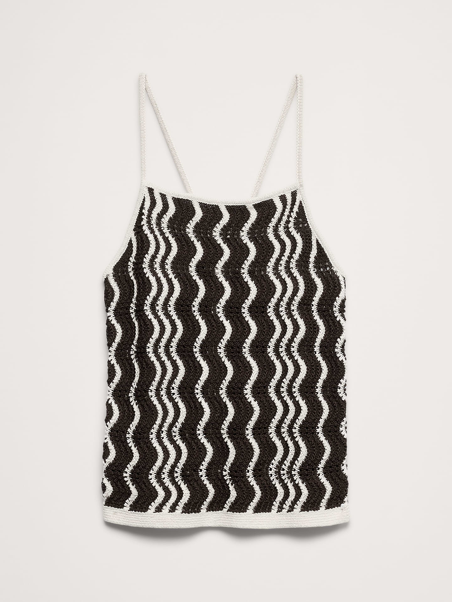 Image number 4 showing, Cotton Scallop Stripe Tie-Back Tank