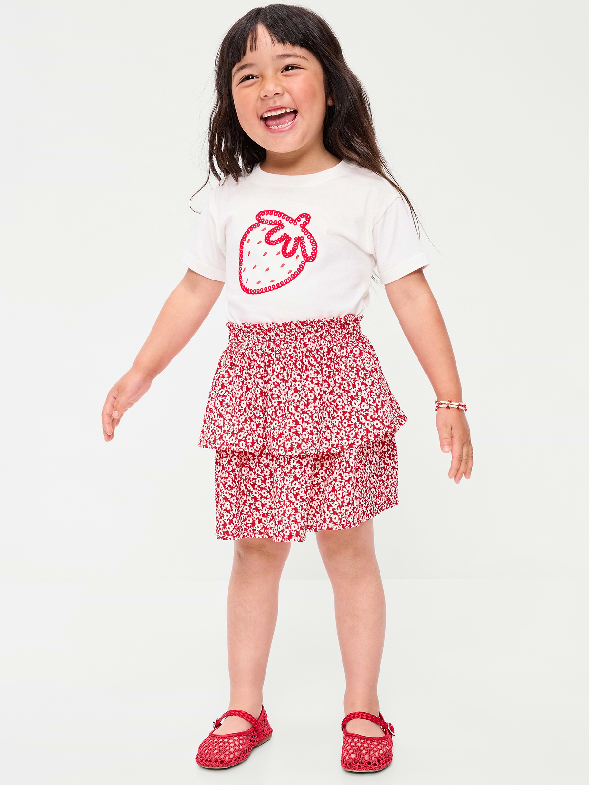 Image number 1 showing, Printed Crinkled Tiered Skirt for Toddler Girls