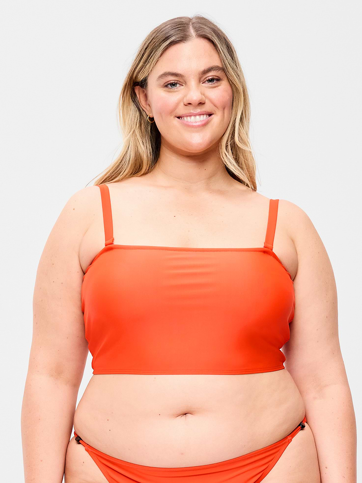 Image 7 of 9, Tie-Back Bandeau Swim Top