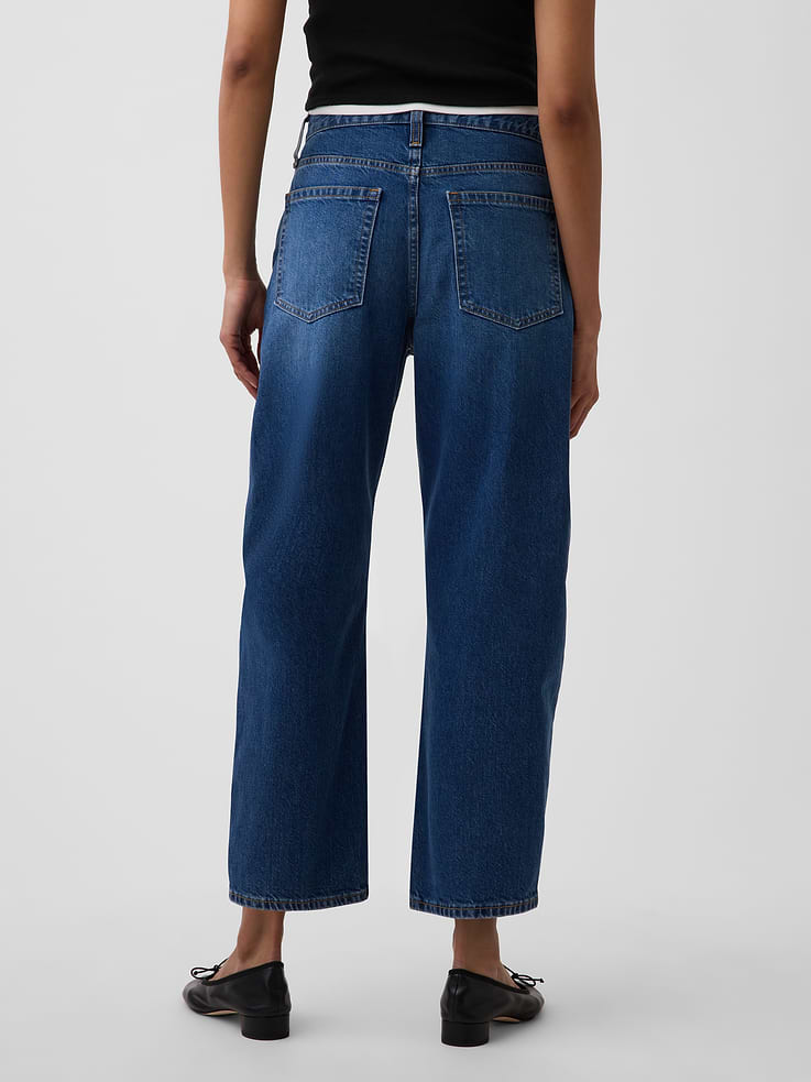Image number 4 showing, High Rise Barrel Crop Jeans