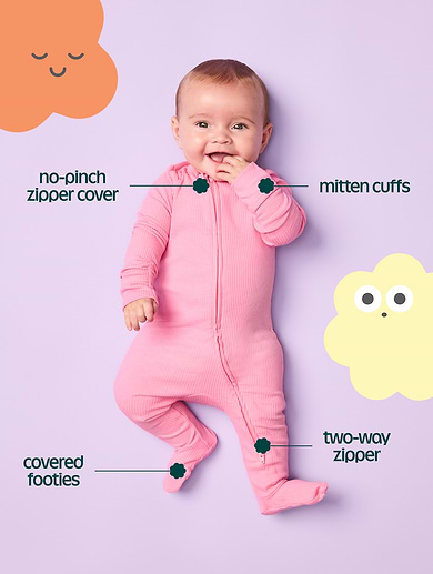 Image number 4 showing, 2-Way-Zip Sleep & Play Footed One-Piece 3-Pack for Baby