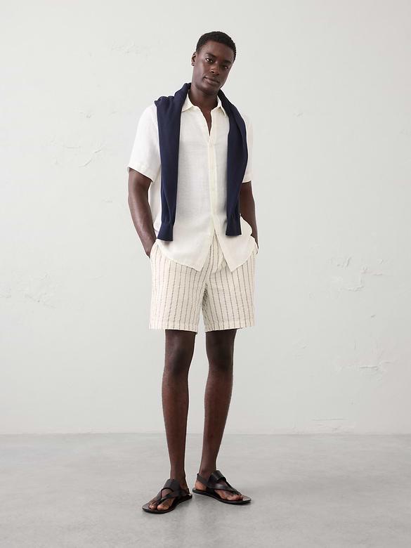 7" Seersucker Elastic-Waist Short