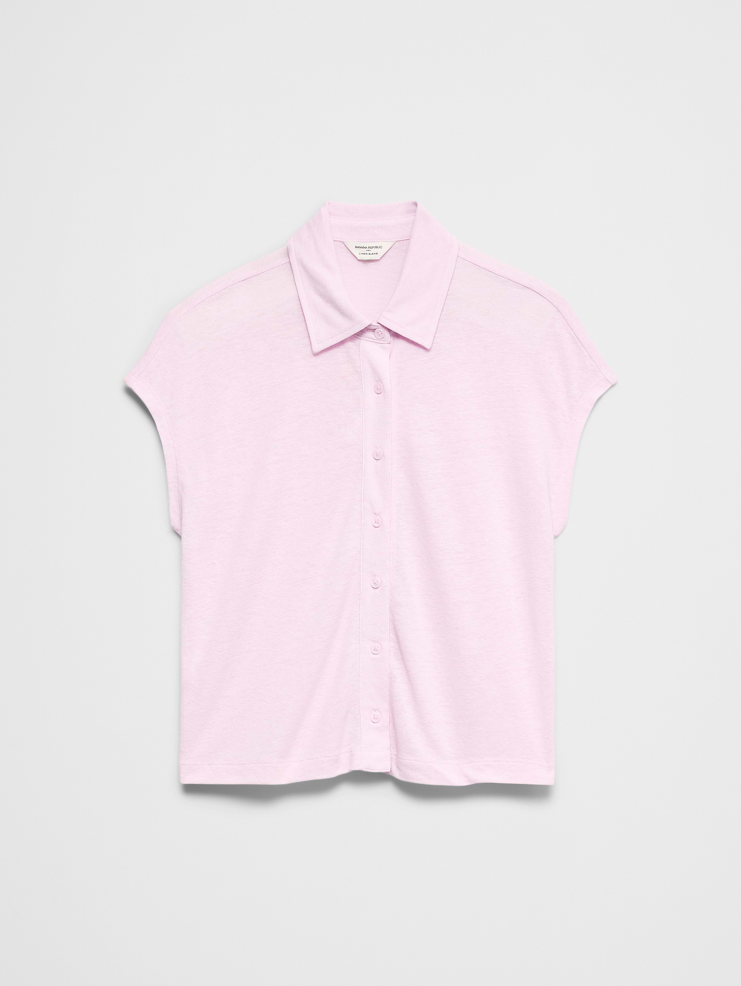 Image number 7 showing, Linen-Blend Collared Top