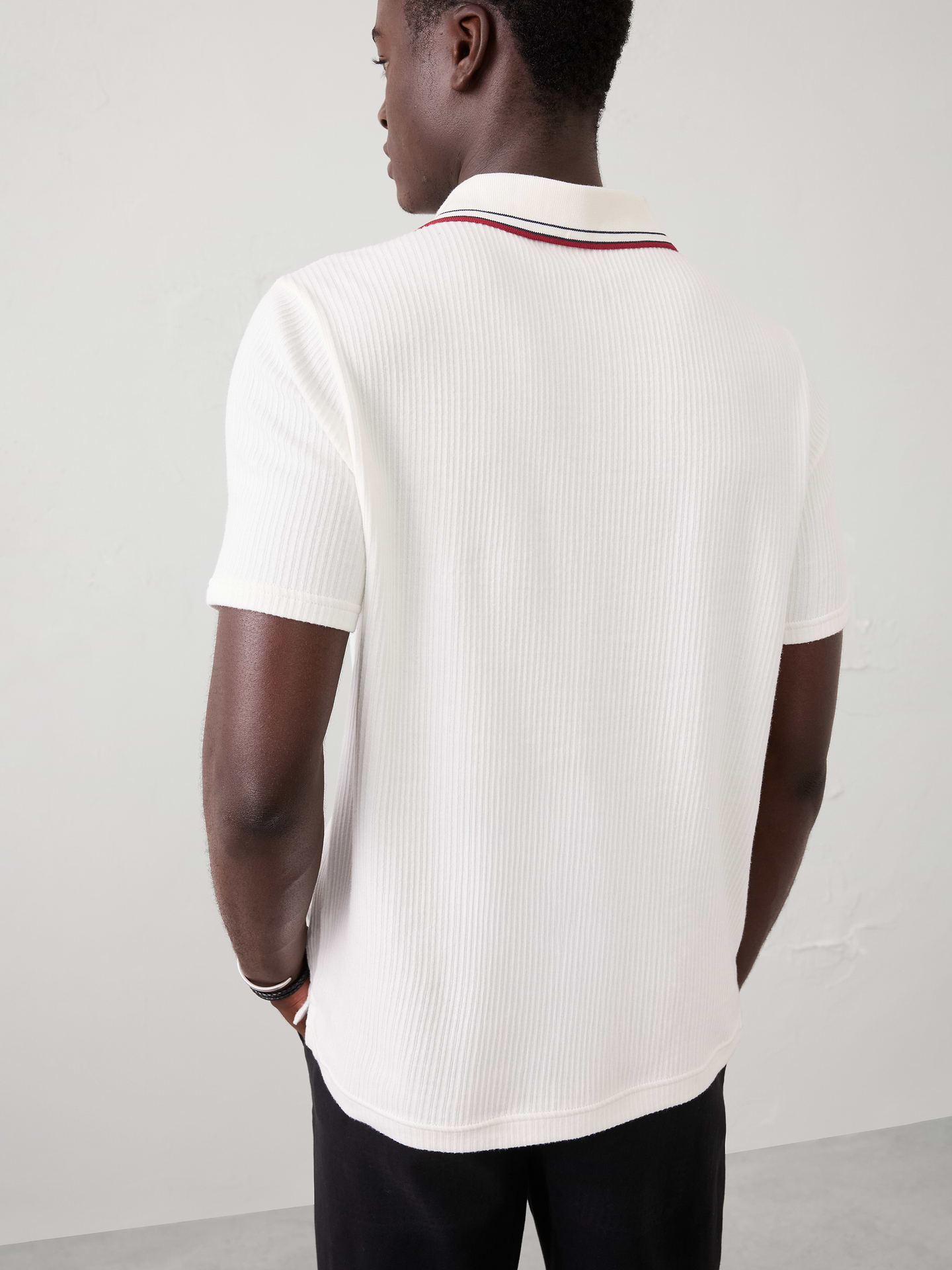 Image number 2 showing, Crinkle Ribbed Johnny-Collar Polo