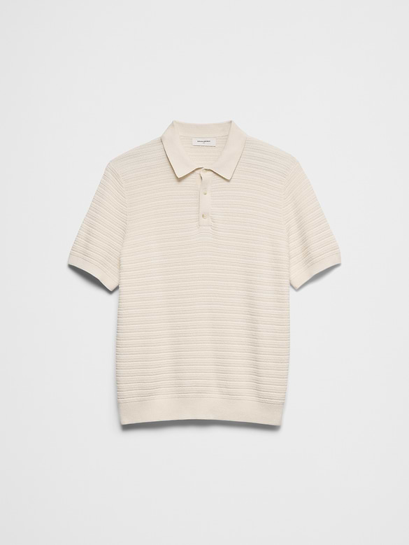 Textured Striped Sweater Polo