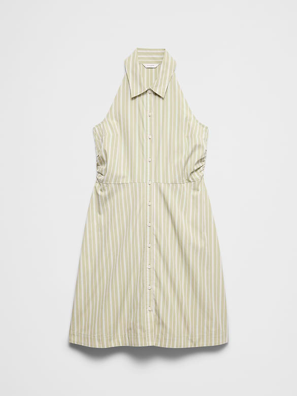 Shirred-Waist Above-Knee Dress