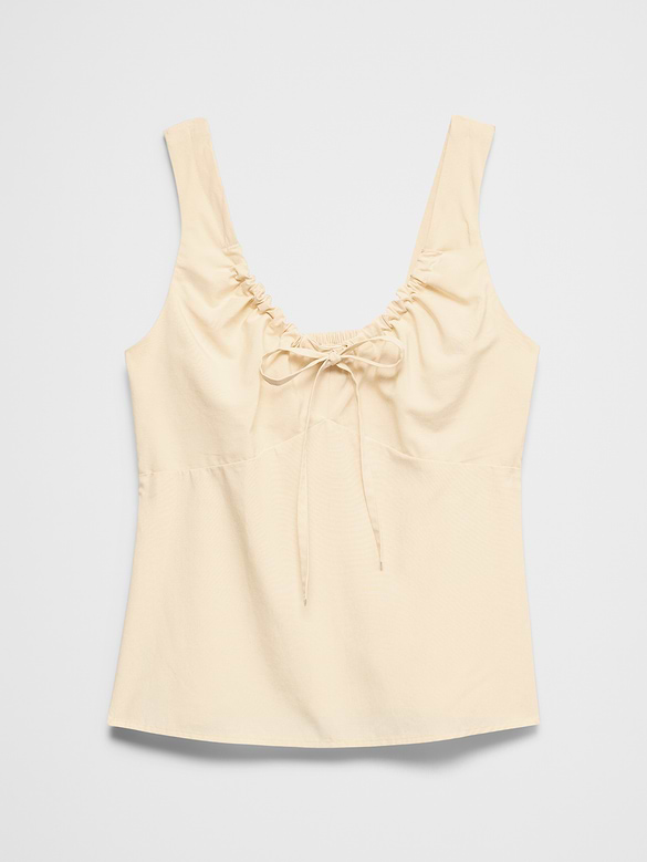 Cinched Neck-Tie Top