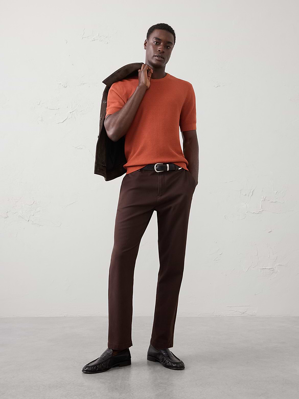 Slim-Fit Textured Sweater T-Shirt