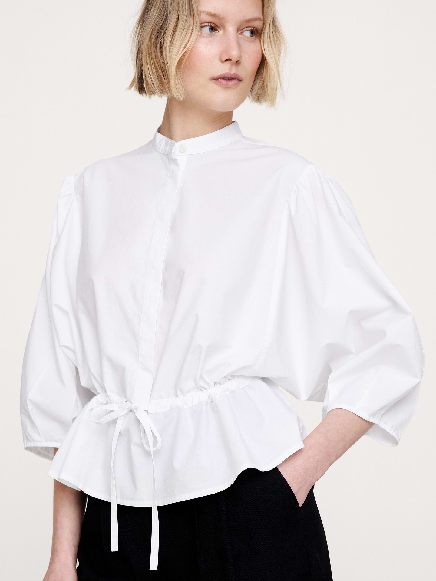 Image number 6 showing, Cotton Poplin Tie-Waist Top