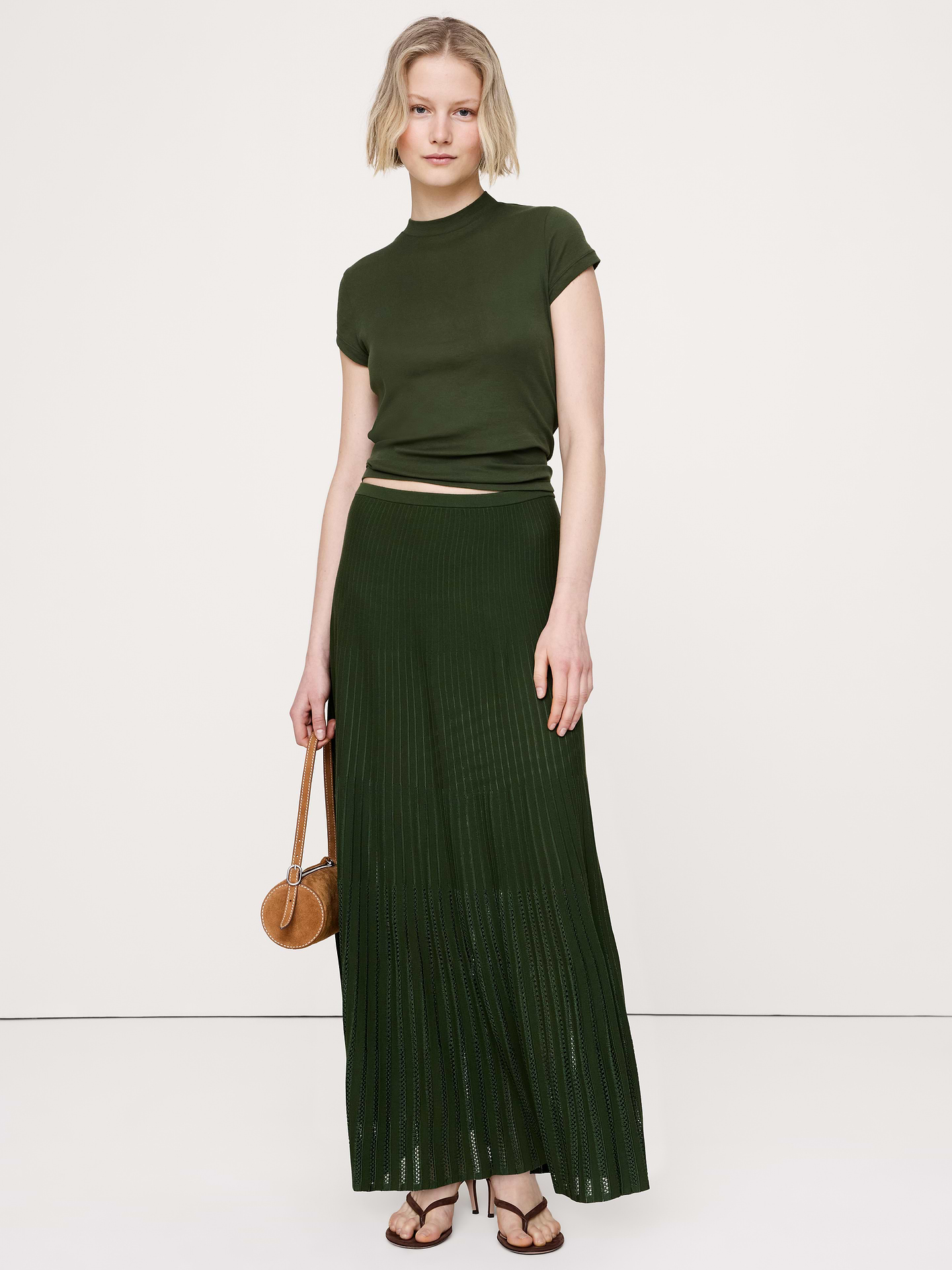 Image number 1 showing, Sculpted Eyelet Maxi Skirt