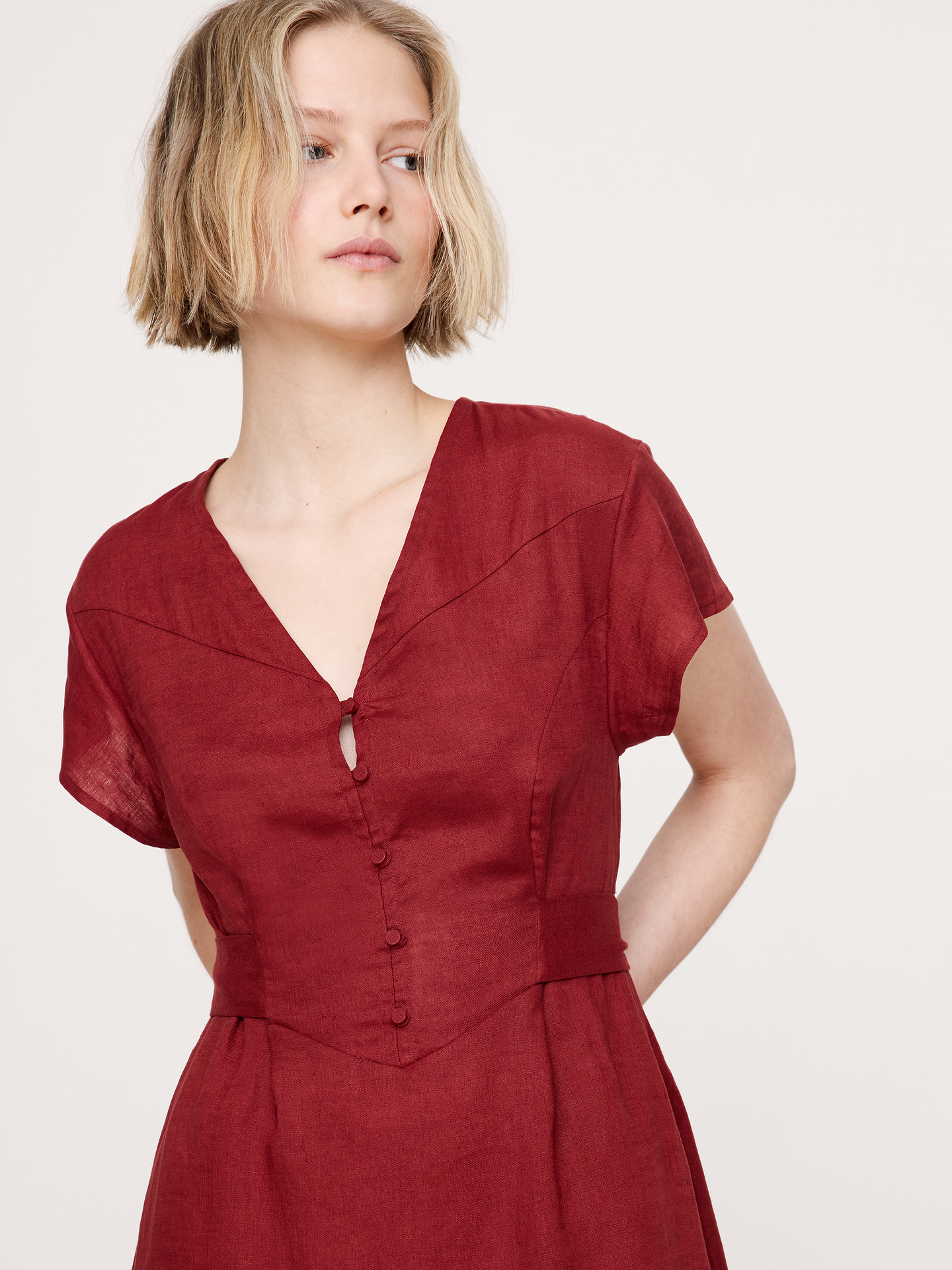 Image number 6 showing, Linen Side-Tie Maxi Dress