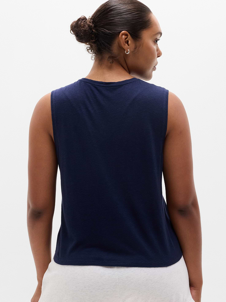Image number 6 showing, Getaway Linen Blend Muscle Tank