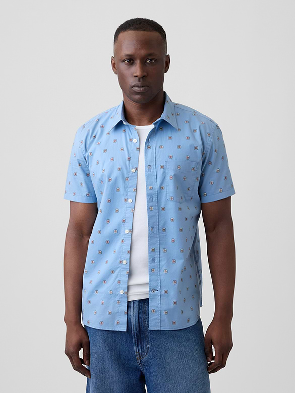 Stretch Poplin Shirt in Standard Fit