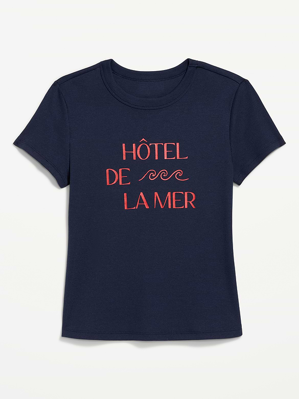 T-shirt moulant à imprimé