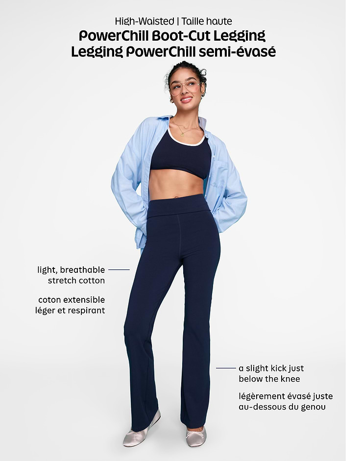 Image number 4 showing, High-Waisted PowerChill Fold-Over Bootcut Leggings