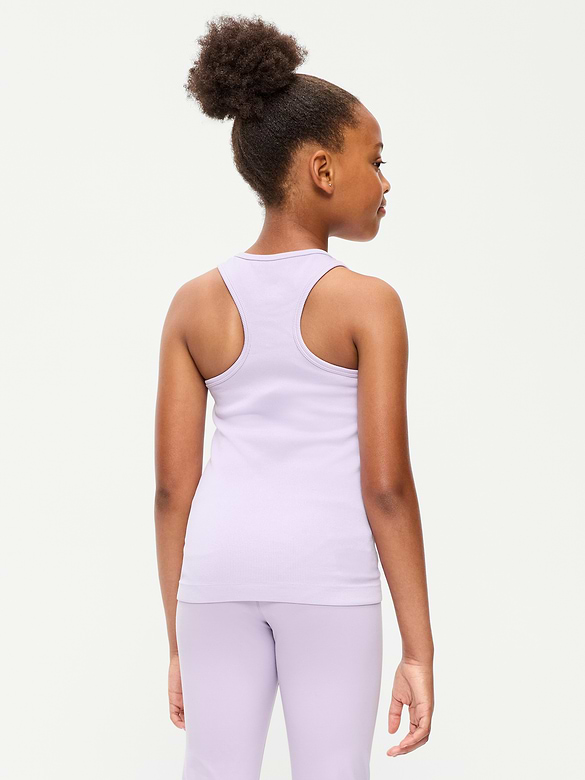 Fitted Seamless Ribbed Racerback Performance Top for Girls