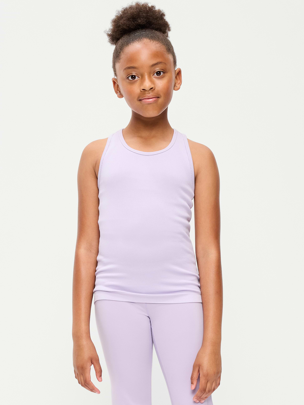 Image number 1 showing, Fitted Seamless Ribbed Racerback Performance Top for Girls