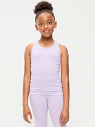 Image number 1 showing, Fitted Seamless Ribbed Racerback Performance Top for Girls